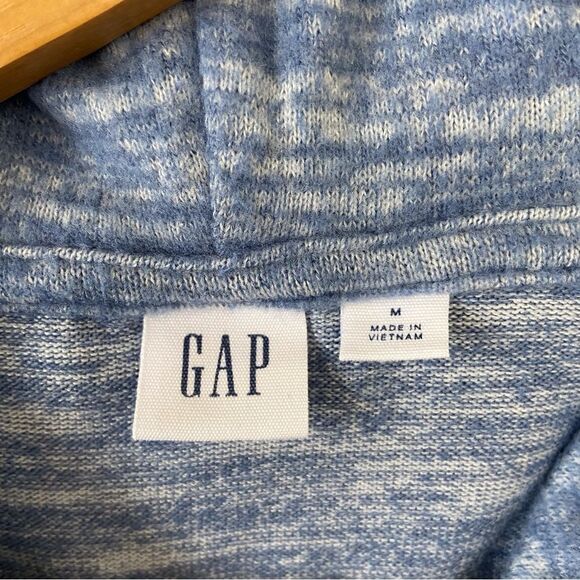 Gap Cornflower Blue Oversized Knit Hoodie Sweater Size M Casual Cozy - Picture 3 of 12